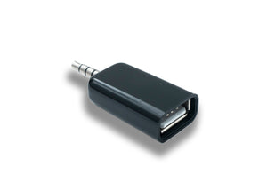 SYSTEM-S Audio USB Adapter 3,5 mm Klinke Stecker zu 2.0 Typ A Buchse AUX Kabel in Schwarz