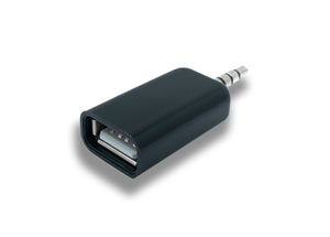 SYSTEM-S Audio USB Adapter 3,5 mm Klinke Stecker zu 2.0 Typ A Buchse AUX Kabel in Schwarz