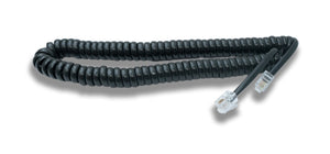 SYSTEM-S Festnetz Kabel 3 m 4P4C RJ9 Stecker zu Stecker Spirale in Schwarz