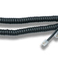 SYSTEM-S Festnetz Kabel 3 m 4P4C RJ9 Stecker zu Stecker Spirale in Schwarz