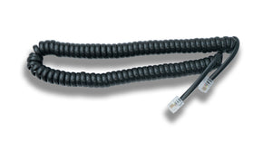 SYSTEM-S Festnetz Kabel 3 m 4P4C RJ9 Stecker zu Stecker Spirale in Schwarz