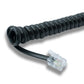 SYSTEM-S Festnetz Kabel 3 m 4P4C RJ9 Stecker zu Stecker Spirale in Schwarz