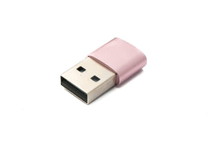 Adaptateur SYSTEM-S USB 3.1 type C femelle vers 2.0 type A mâle en rose