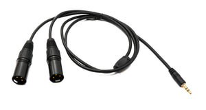 SYSTEM-S Y Audio XLR cable 100 cm 3-pin 2x plug to jack AUX 3.5 mm 3-pin TRS plug adapter