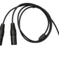 SYSTEM-S Y Audio XLR cable 100 cm 3-pin 2x plug to jack AUX 3.5 mm 3-pin TRS plug adapter