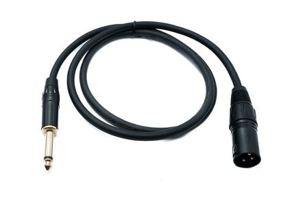 SYSTEM-S Audio XLR cable 100 cm 3-pin plug to jack AUX 6.35 mm 2-pin TS plug adapter