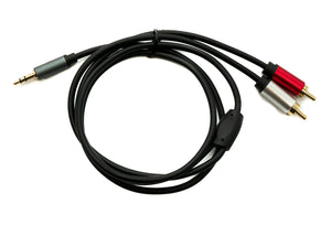 SYSTEM-S Audio Cinch 2 RCA Kabel 100 cm Stecker zu AUX Klinke 3,5 mm 3 polig Stecker Adapter