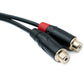 SYSTEM-S Audio Cinch 2 RCA Kabel 100 cm 2 polig Buchse zu Buchse Adapter in Schwarz