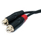 SYSTEM-S Audio Cinch 2 RCA cable 100 cm 2-pin female to female adapter in black