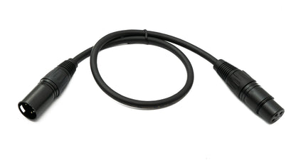 SYSTEM-S Audio XLR Kabel 50 cm 5 polig Stecker zu 3 polig Buchse Adapter in Schwarz