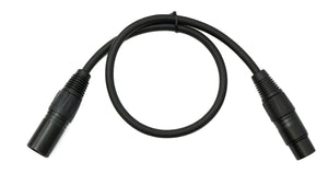 SYSTEM-S Audio XLR Kabel 50 cm 5 polig Stecker zu 3 polig Buchse Adapter in Schwarz