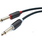 SYSTEM-S Audio Y jack cable 100 cm 2x 6.35 mm 2-pin plug to 3.5 mm 3-pin plug braided AUX adapter