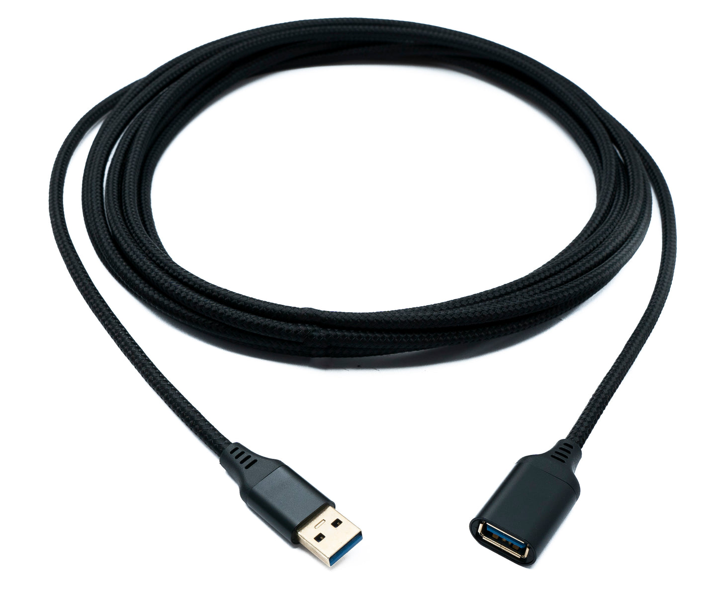 SYSTEM-S USB 3.0 cable 5 m type A male to female braided 5 Gbit/s adapter in black