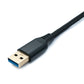 SYSTEM-S USB 3.0 Kabel 5 m Typ A Stecker zu Buchse geflochten 5 Gbit/s Adapter in Schwarz