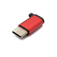 SYSTEM-S USB 3.1 adapter type C plug to 2.0 Micro B socket chain in red