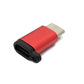 SYSTEM-S USB 3.1 adapter type C plug to 2.0 Micro B socket chain in red