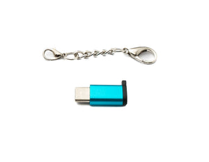 SYSTEM-S USB 3.1 Adapter Type C Male to 2.0 Micro B Female Chain in Blue