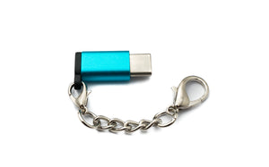 SYSTEM-S USB 3.1 Adapter Type C Male to 2.0 Micro B Female Chain in Blue