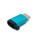 SYSTEM-S USB 3.1 Adapter Typ C Stecker zu 2.0 Micro B Buchse Kette in Blau