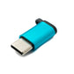 SYSTEM-S USB 3.1 Adapter Typ C Stecker zu 2.0 Micro B Buchse Kette in Blau