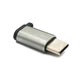 SYSTEM-S USB 3.1 Adapter Typ C Stecker zu 2.0 Micro B Buchse Kette in Grau