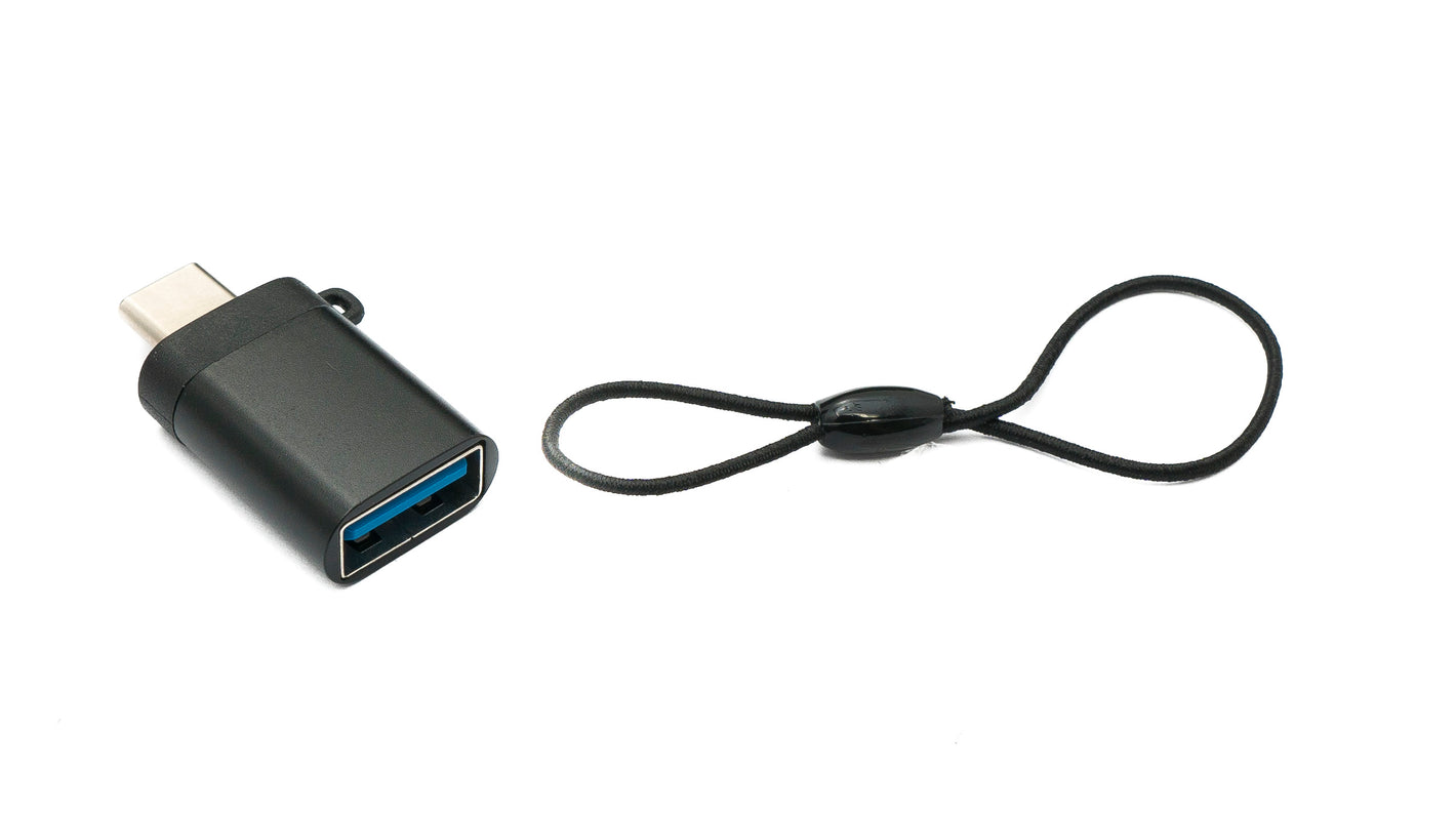 SYSTEM-S USB 3.1 adapter type C male to 3.0 type A female loop in black