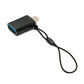 SYSTEM-S USB 3.1 Adapter Typ C Stecker zu 3.0 Typ A Buchse Schlaufe in Schwarz