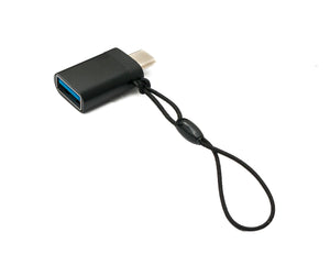 SYSTEM-S USB 3.1 Adapter Typ C Stecker zu 3.0 Typ A Buchse Schlaufe in Schwarz