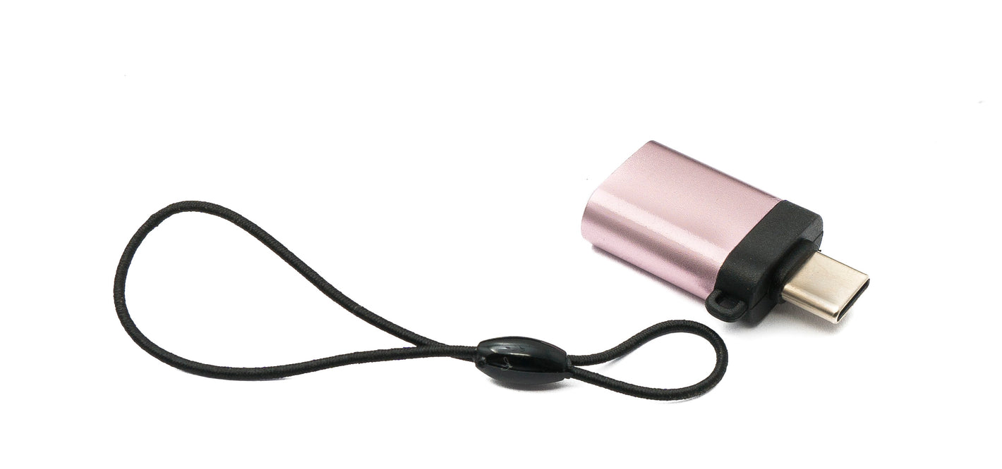 SYSTEM-S USB 3.1 Adapter Typ C Stecker zu 3.0 Typ A Buchse Schlaufe in Pink