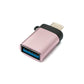 SYSTEM-S USB 3.1 Adapter Typ C Stecker zu 3.0 Typ A Buchse Schlaufe in Pink