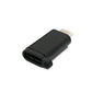 SYSTEM-S USB 3.1 adapter type C female to 2.0 Micro B male loop in black