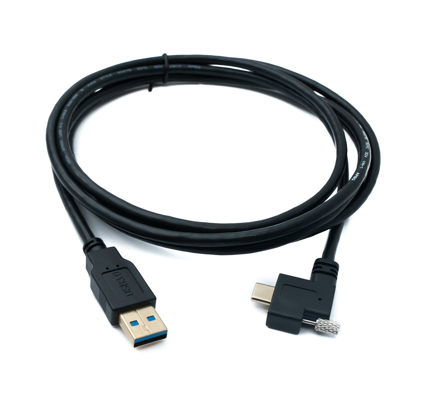 SYSTEM-S USB 3.1 Kabel 200 cm Typ C Stecker zu 3.0 A Stecker Winkel Left Right Angled
