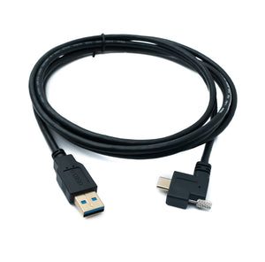 SYSTEM-S USB 3.1 Kabel 200 cm Typ C Stecker zu 3.0 A Stecker Winkel Left Right Angled