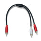 SYSTEM-S Y Cinch RCA Kabel 25 cm 1 polig Stecker zu 2x Stecker Audio in Schwarz