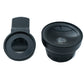 SYSTEM-S Makro Linse 0,45x Zoom Close Up Filter Kit mit Clip Beutel in Schwarz