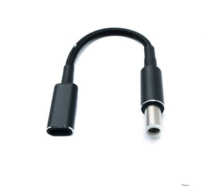 SYSTEM-S DC 20V Kabel 15 cm 7,4 x 0,6 Stecker zu USB 3.1 Typ C Buchse geflochten für Dell