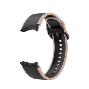 SYSTEM-S 20 mm silicone strap for Samsung Galaxy Watch 5 4 Smartwatch Beige Black