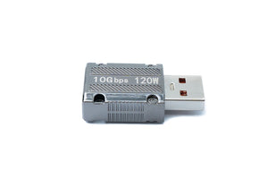 USB 3.1 Gen 2 adapter type A male to type C female cable in gray