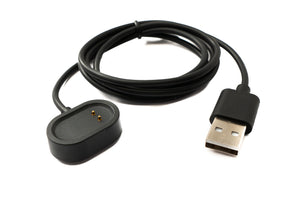 Cable USB 2.0 Estación de carga de 100 cm para smartwatch Realme Band 2 en color negro