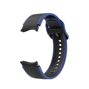 Bracelet en silicone 20 mm pour montre intelligente Samsung Galaxy Watch 5 4 Bleu Noir