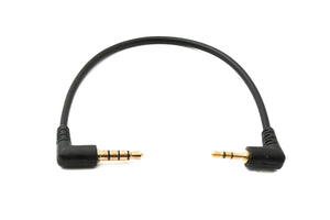 Câble audio SYSTEM-S 15 cm prise jack 2,5 mm vers prise coudée 3,5 mm adaptateur AUX noir