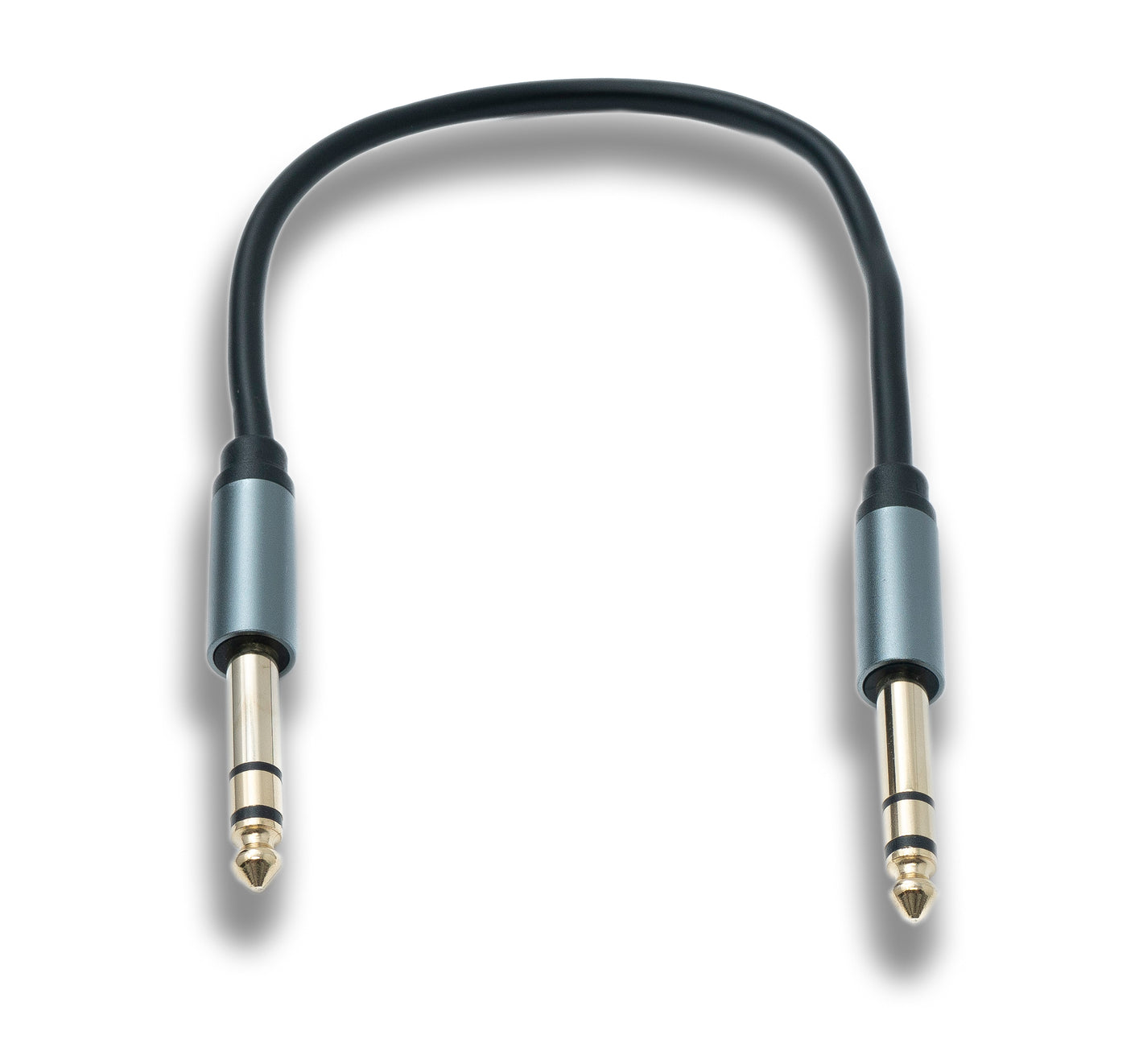 SYSTEM-S Audio Klinke Kabel 30 cm AUX 6,35 mm 3 polig TRS Stecker zu Stecker Adapter