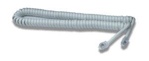 SYSTEM-S Festnetz Kabel 3 m 4P4C RJ9 Stecker zu Stecker Spirale in Weiß