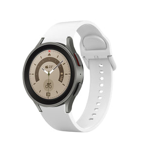 Correa de silicona de 20 mm para smartwatch Samsung Galaxy Watch 5 4 en color blanco