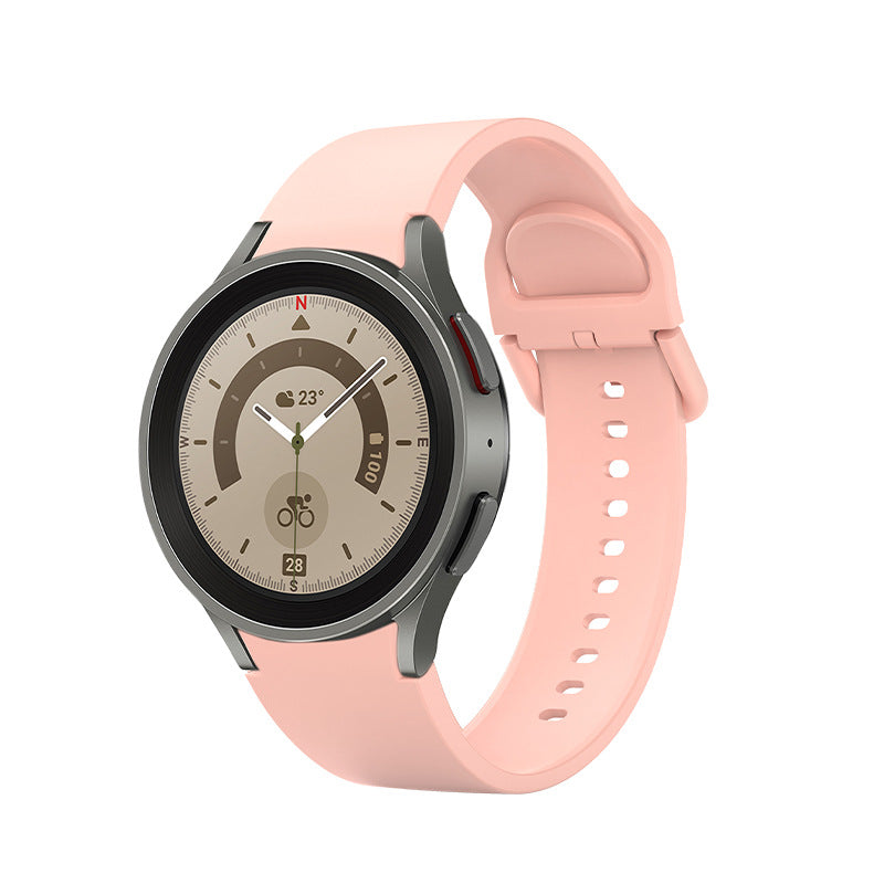 SYSTEM-S Armband 20 mm aus Silikon für Samsung Galaxy Watch 5 4 Smartwatch in Pink