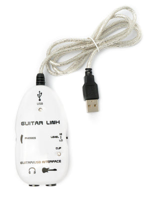 SYSTEM-S Gitarre Interface 1 m 6.35 mm Klinke Buchse zu Buchse & USB 2.0 Stecker Adapter