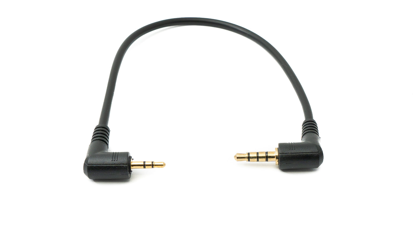 SYSTEM-S Audio Kabel 20 cm 2,5 mm Klinke Stecker zu 3,5 mm Stecker Winkel AUX Adapter Schwarz