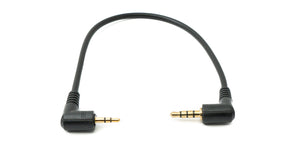 Câble audio SYSTEM-S 20 cm prise jack 2,5 mm vers prise coudée 3,5 mm adaptateur AUX noir