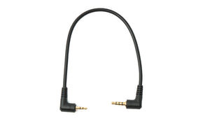 Câble audio SYSTEM-S 20 cm prise jack 2,5 mm vers prise coudée 3,5 mm adaptateur AUX noir