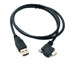 SYSTEM-S USB 3.1 Kabel 100 cm Typ C Stecker zu 3.0 A Stecker Winkel Left Right Angled